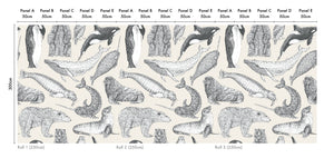 Arctic Animals - Black on Cream