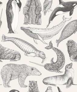 Arctic Animals - Black on Cream