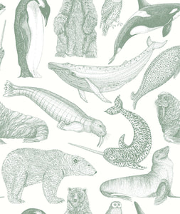 Arctic Animals - Sage on Cream