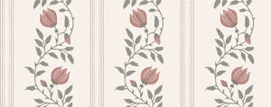 Striped Rose - Pink and Grey